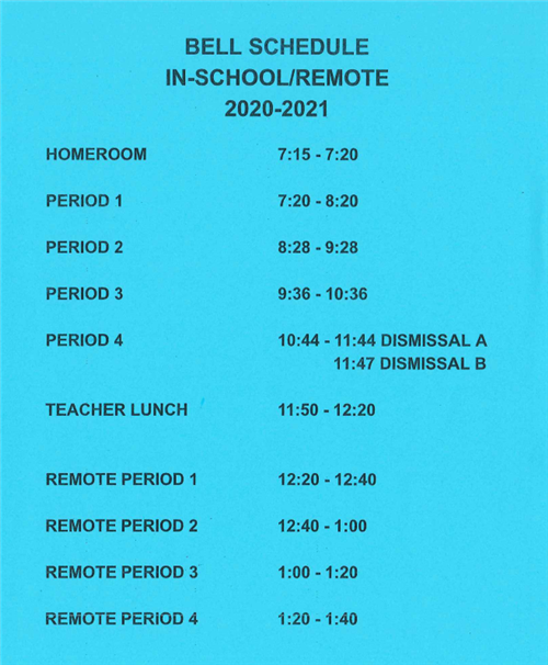 Bell Schedule 2020-2021 Bell Schedule 2020-2021